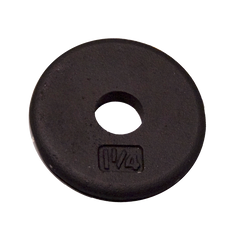 Black standard plate weight 1.25 lb for strength training, featuring a central hole for easy handling and compatibility.