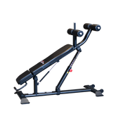 Pro Clubline Ab Bench in black finish, adjustable for various exercises, suitable for gym or home use.