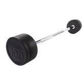Rubber Coated Fixed Straight Barbell, 100lb