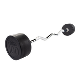 Rubber Coated Fixed Curl Barbell, 100lb