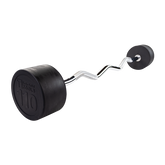 Rubber Coated Fixed Curl Barbell, 110lb