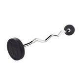 Rubber Coated Fixed Curl Barbell, 30lb