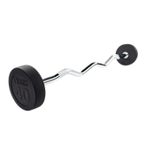Rubber Coated Fixed Curl Barbell, 40lb
