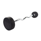 Rubber Coated Fixed Curl Barbell, 60lb