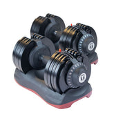 Single Adjustable Dumbbell set featuring weights from 11 to 66lbs with Dial Tech system for quick adjustments.