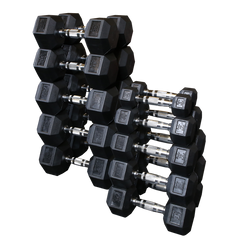 Rubber Hex Dumbell 5-50lb pairs