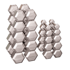 Grey Hex Dumbell set 5-50lb pairs