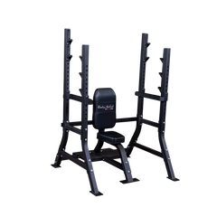 PCL Oly Shoulder Press Bench featuring heavy-duty steel frame and adjustable safety stops for optimal support.