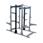 Double Half Rack Kit w Weight Horns x 6 showcasing Body-Solid Pro Clubline SPR500 Half Racks.