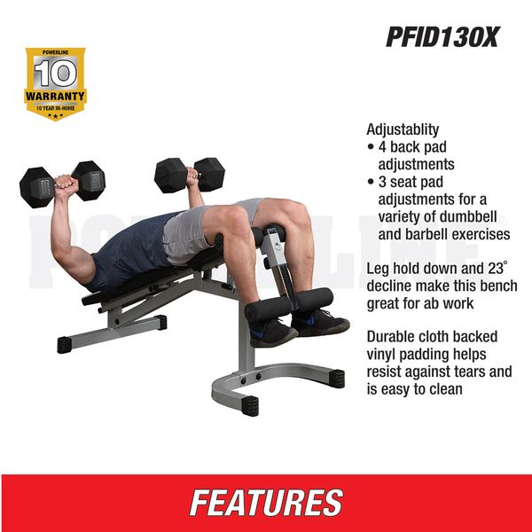 Powerline Flat Incline Decline Bench