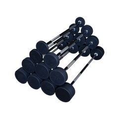 Rubber Coated Fixed Straight Barbell, 80lb