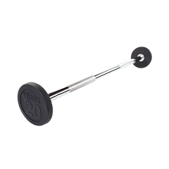 Rubber Coated Fixed Straight Barbell, 20lb