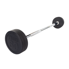 Rubber Coated Fixed Straight Barbell, 60lb