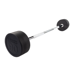 Rubber Coated Fixed Straight Barbell, 90lb