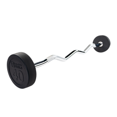 Rubber Coated Fixed Curl Barbell, 40lb