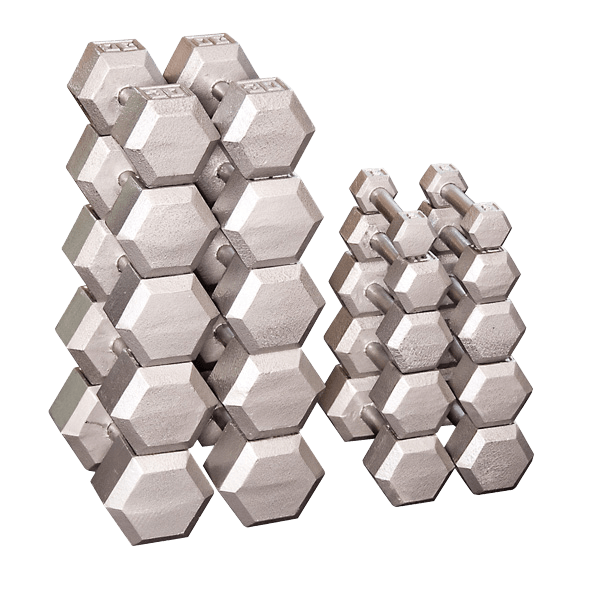 Grey Hex Dumbell set 5-50lb pairs
