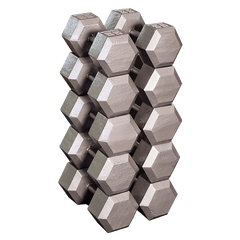 Grey Hex Dumbell set 55-75lb pairs