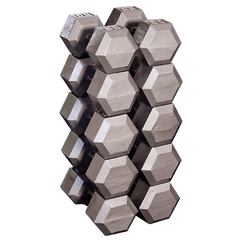Grey Hex Dumbell set 80-100lb pairs