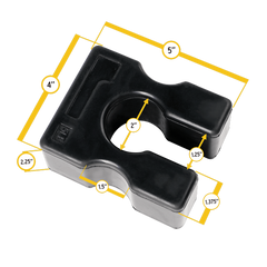 5 lb weight stack adapter plate with measurements, designed for durability and ease of use on weight stack machines.